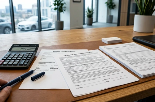 Meridian loan advisor reviewing documents with client